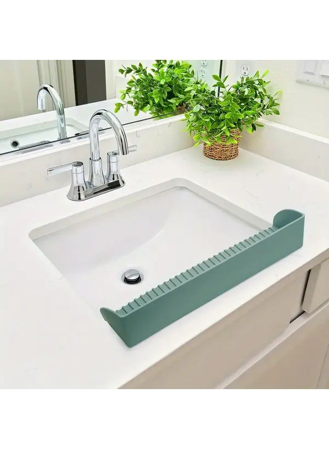 Pink Silicone Sink Splash Guard With 4 Suction Cups Prevents Water Splashes For Kitchen Bathroom - Image 1